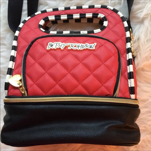 Betsey Johnson Accessories Betsey Johnson Redblackwhite Lunch Bag